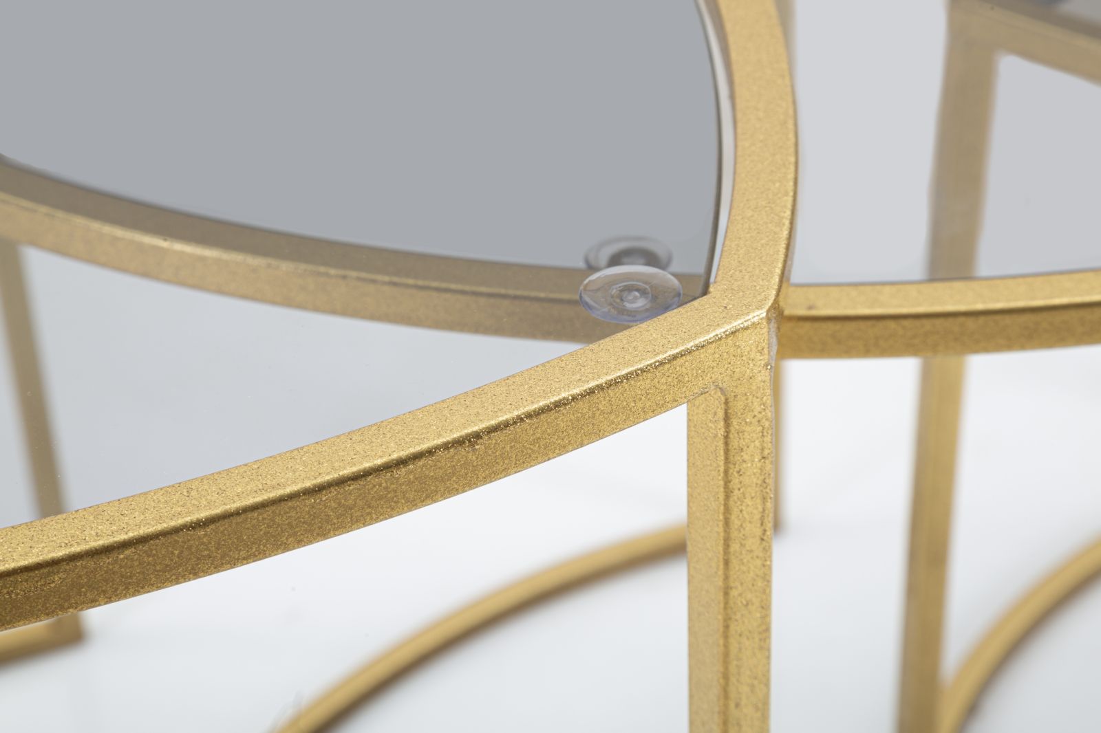 Conjunto de Mesas de Café Triangulares GLAM – Dourado