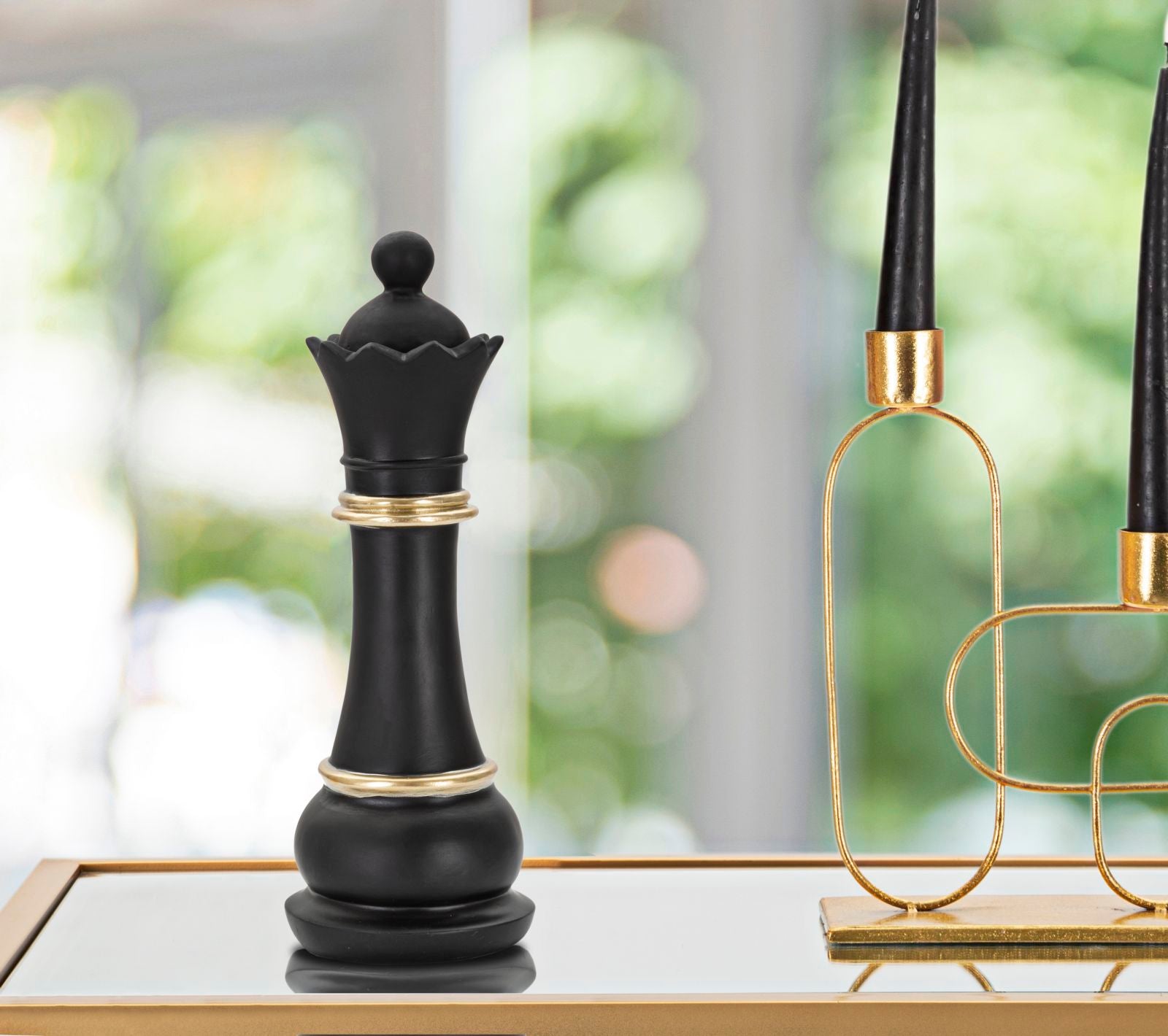 Escultura GLAM – Preto/Dourado
