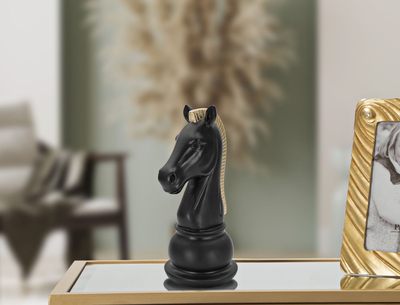 Escultura GLAM – Preto/Dourado