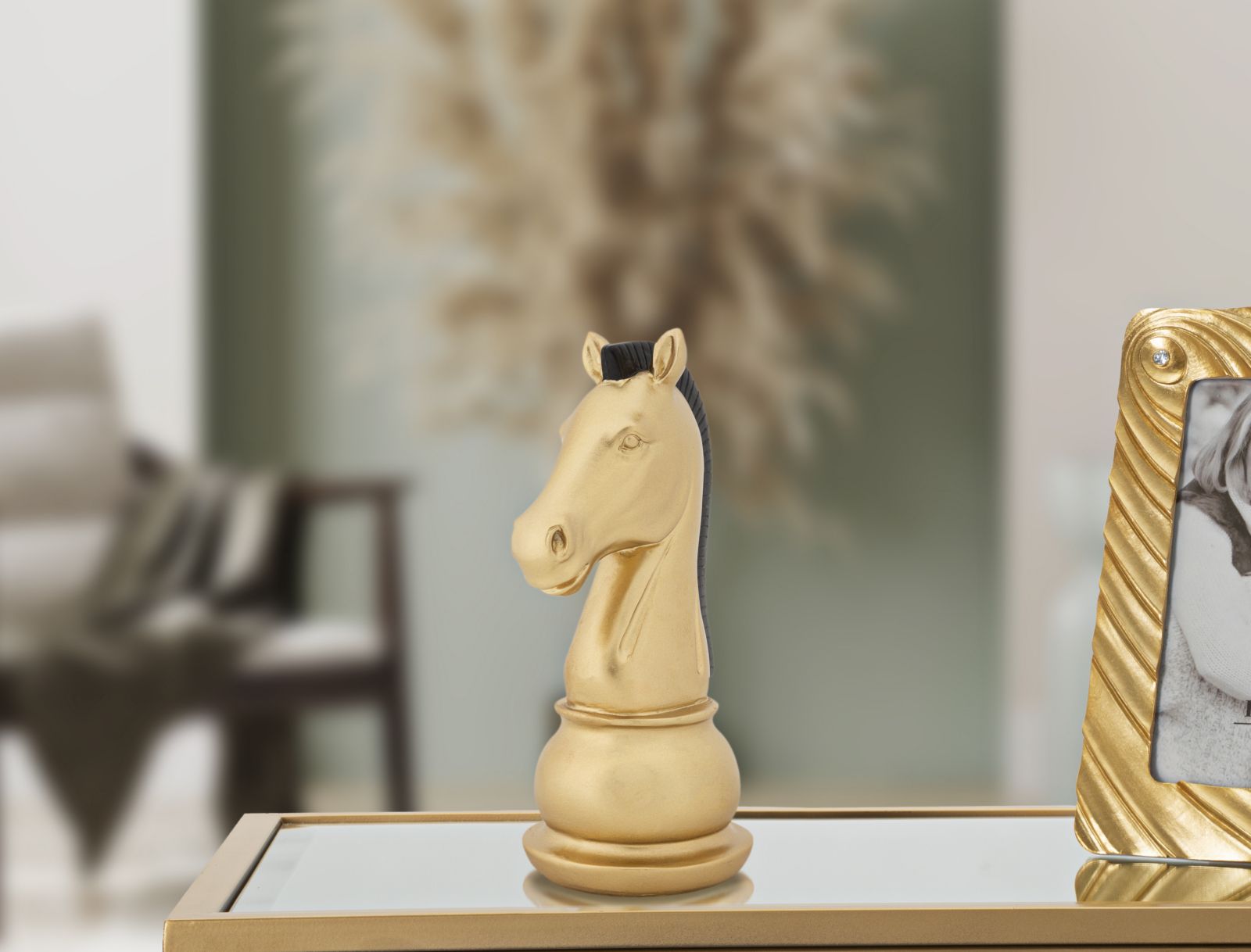 Escultura GLAM – Dourado/Preto