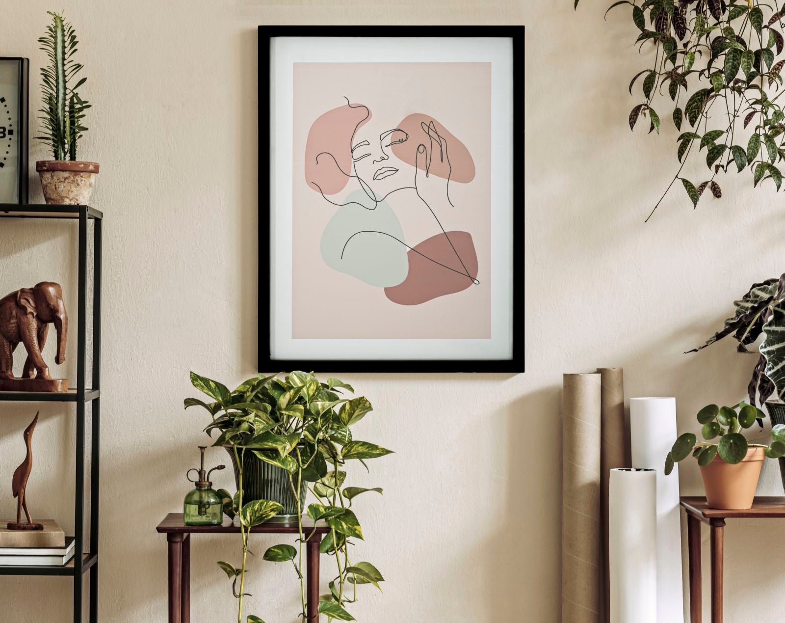 Quadro com Moldura – Multicolor – MDF e vidro