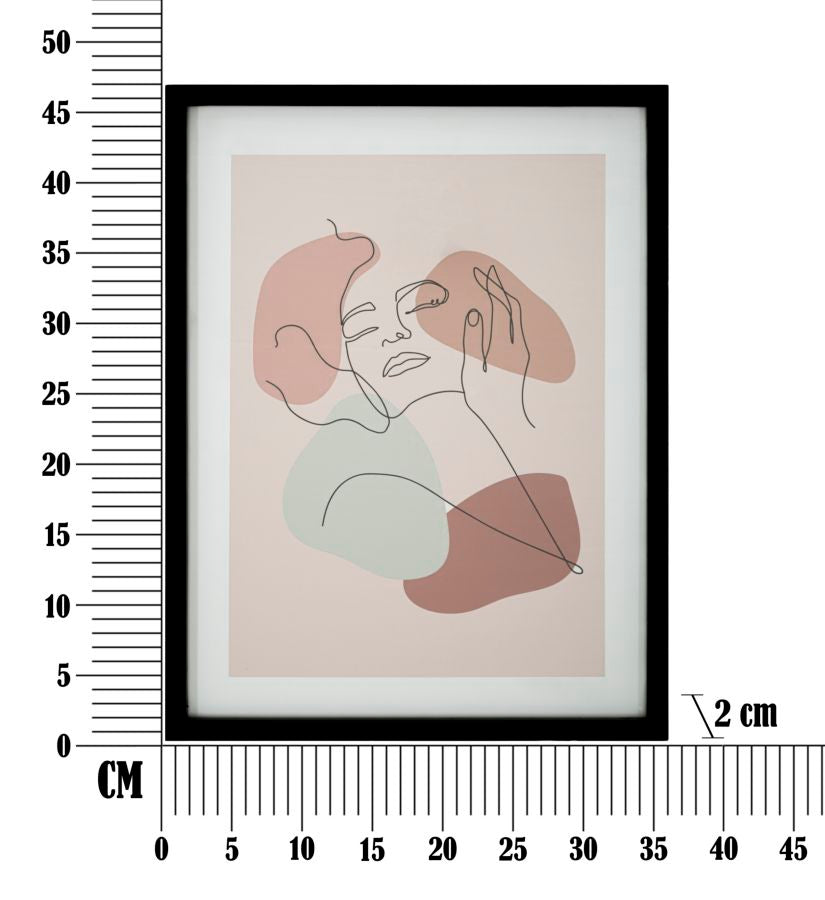 Quadro com Moldura – Multicolor – MDF e vidro