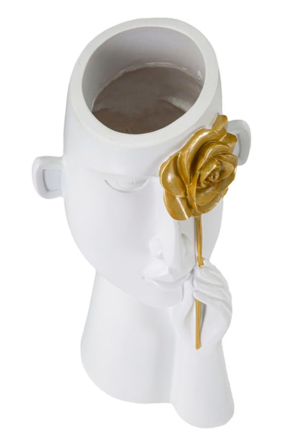 Vaso GLAM – Branco/Dourado