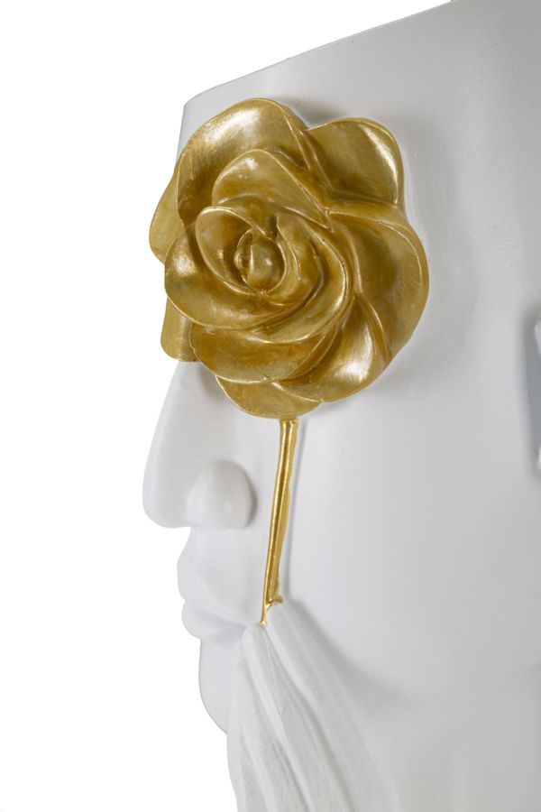Vaso GLAM – Branco/Dourado