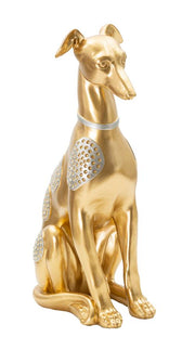 Estátua de Cão Sentado Glam – Dourado