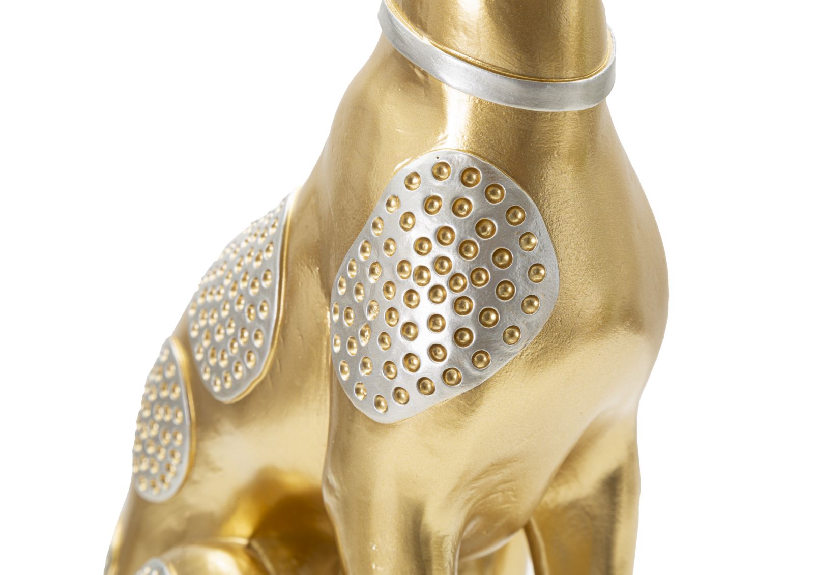 Estátua de Cão Sentado Glam – Dourado