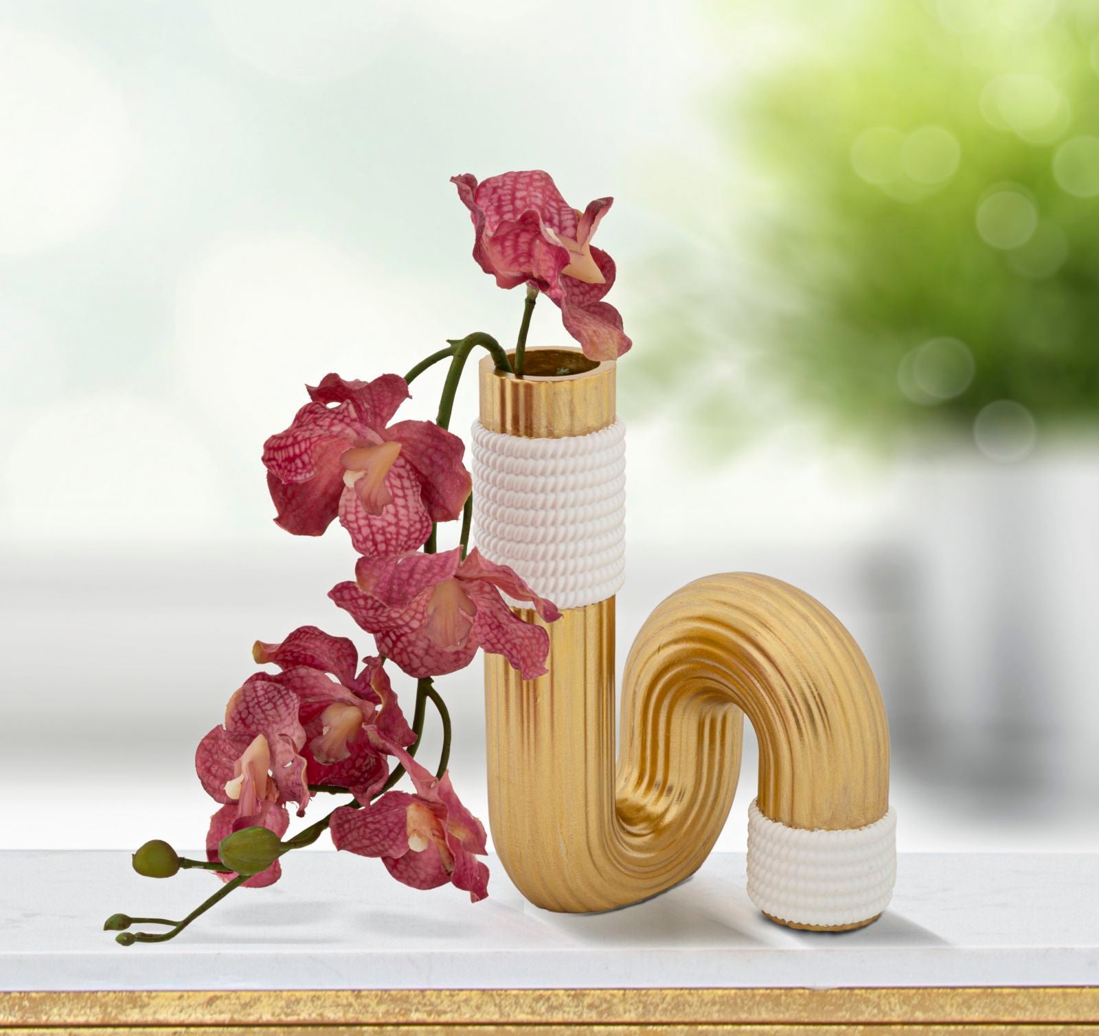 Vaso GLAM – Dourado/Branco