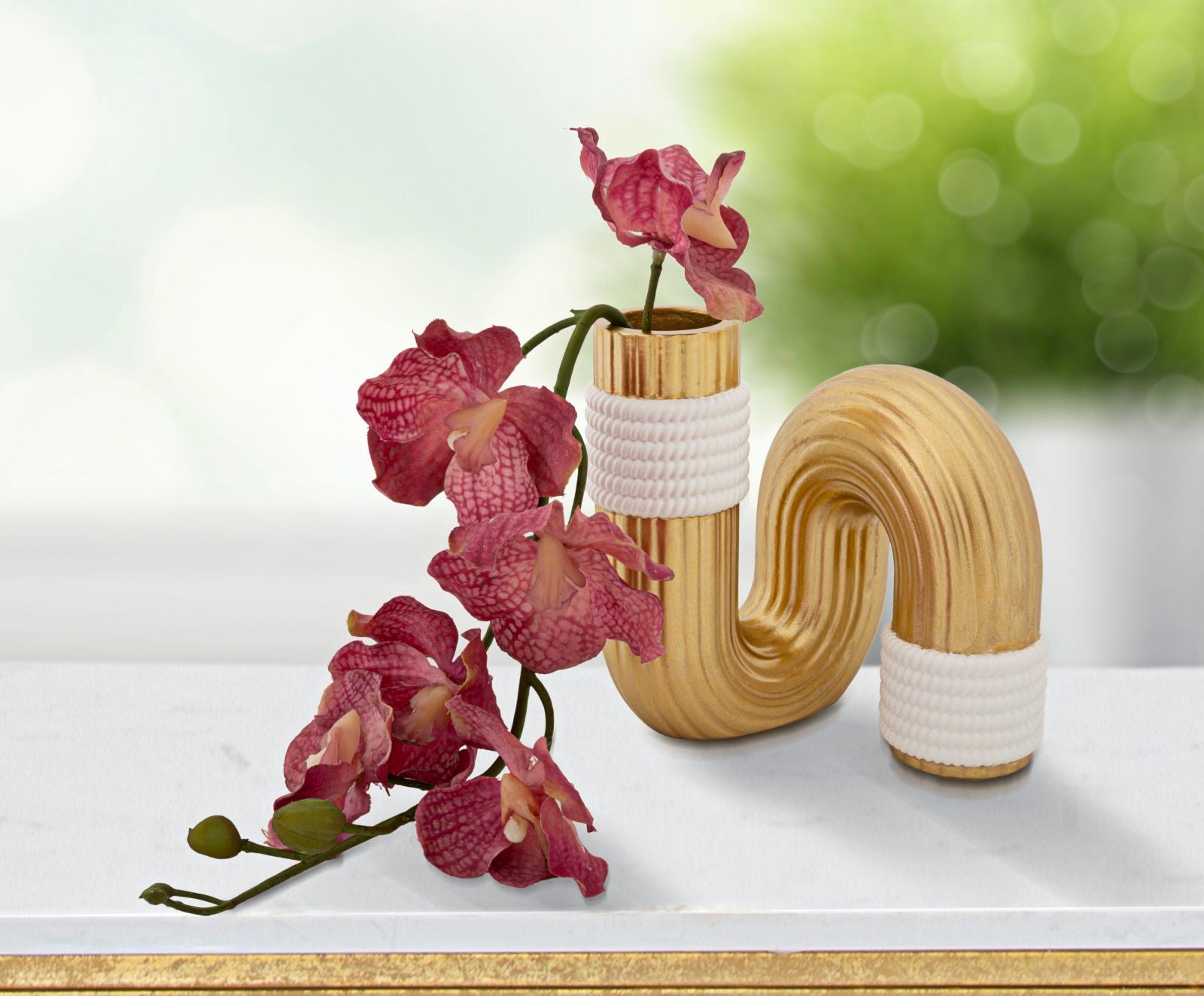 Vaso GLAM – Dourado/Branco