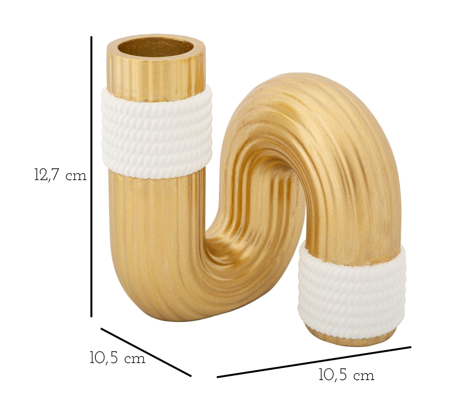Vaso GLAM – Dourado/Branco