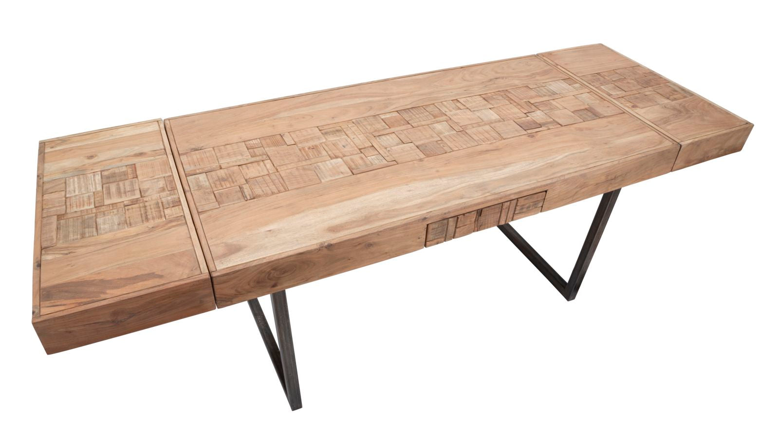 Mesa de Jantar Extensível INDUSTRIAL – Castanha e Preta