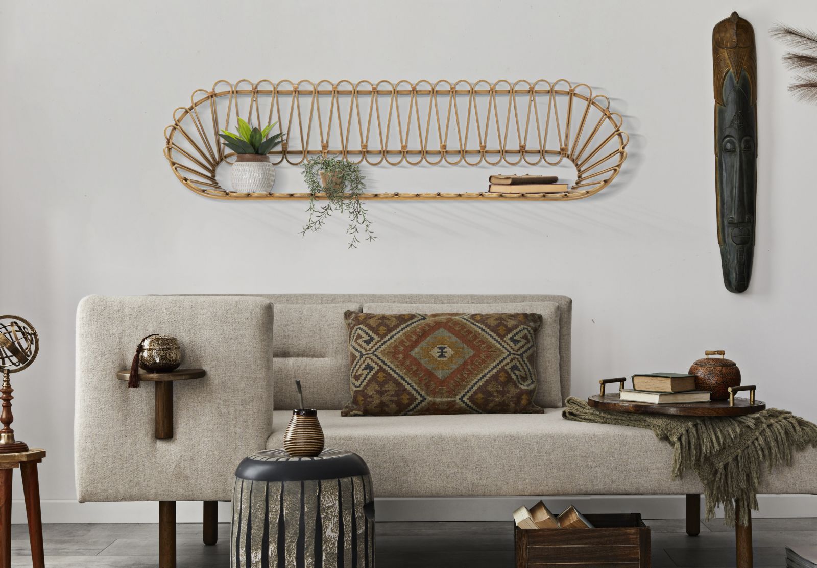 Prateleira de Parede em Metal BOHO CHICH – Castanho