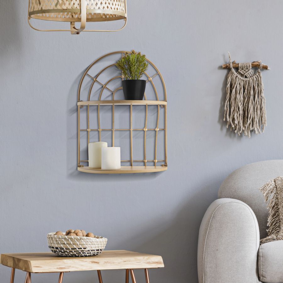 Prateleira de Parede em Metal BOHO CHICH – Castanho