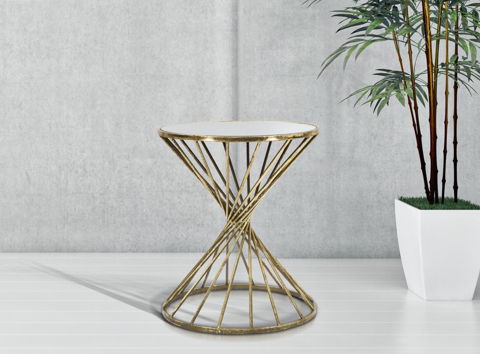 Mesa Redonda Pequena GLAM – Dourado
