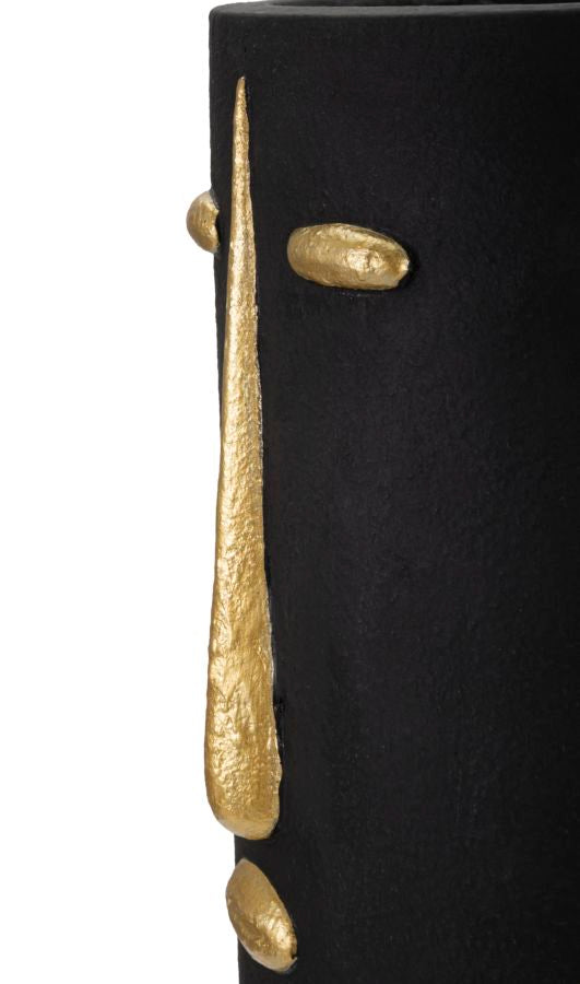 Vaso GLAM – Preto e Dourado
