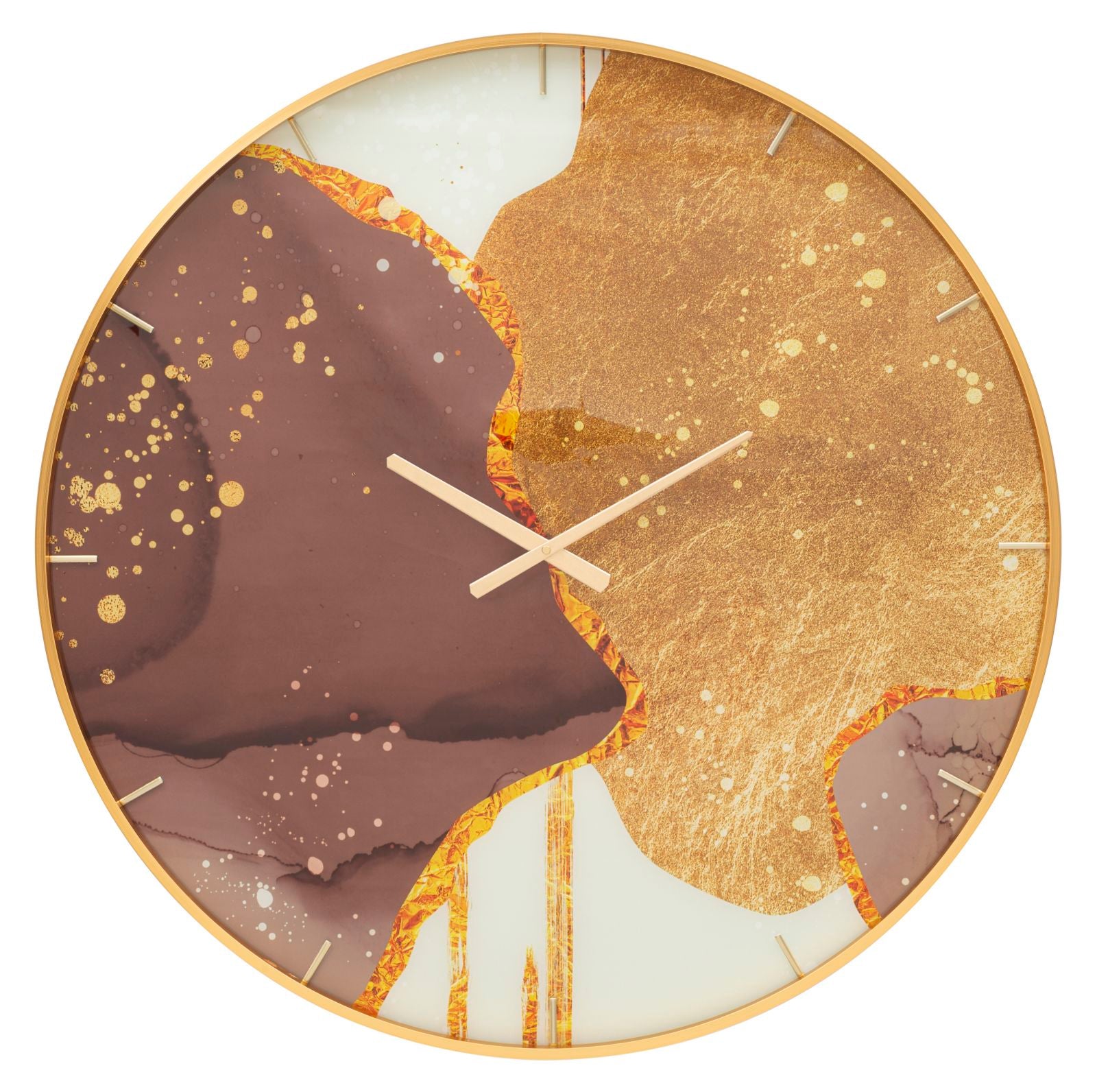 Relógio de Parede Redondo – Multicolor – vidro, MDF e metal