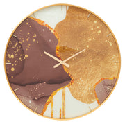 Relógio de Parede Redondo – Multicolor – vidro, MDF e metal