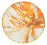 Relógio de Parede Redondo – Multicolor – vidro, MDF e metal