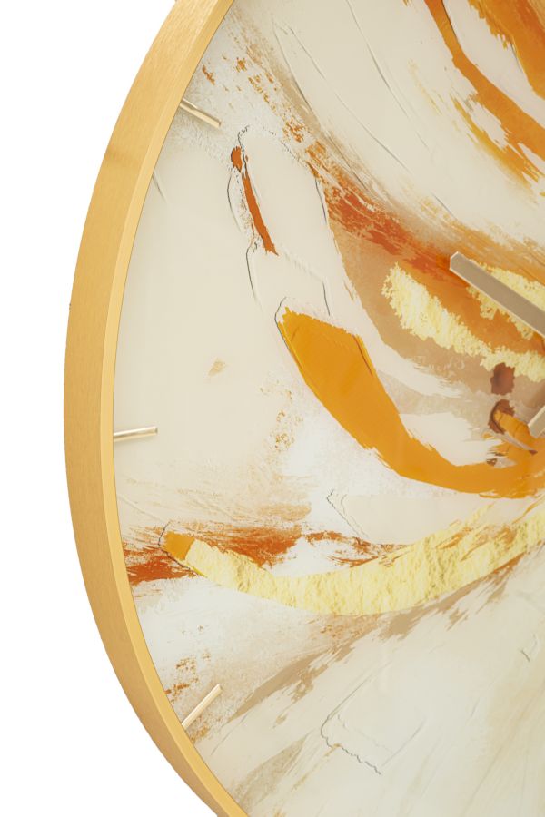 Relógio de Parede Redondo – Multicolor – vidro, MDF e metal