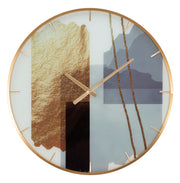 Relógio de Parede Redondo – Multicolor – vidro, MDF e metal