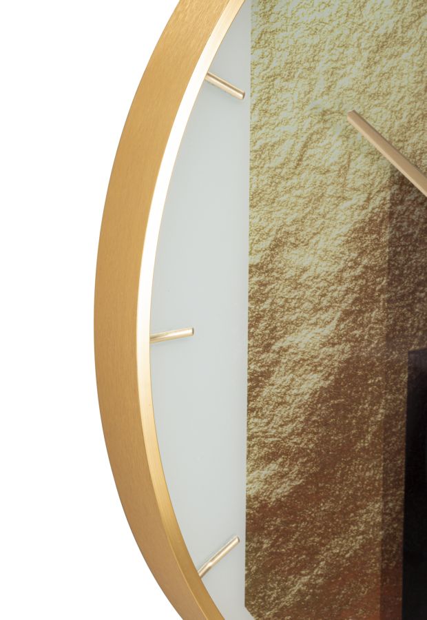Relógio de Parede Redondo – Multicolor – vidro, MDF e metal