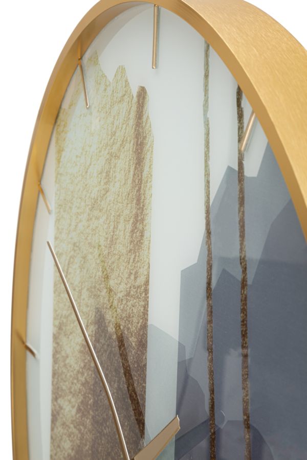 Relógio de Parede Redondo – Multicolor – vidro, MDF e metal