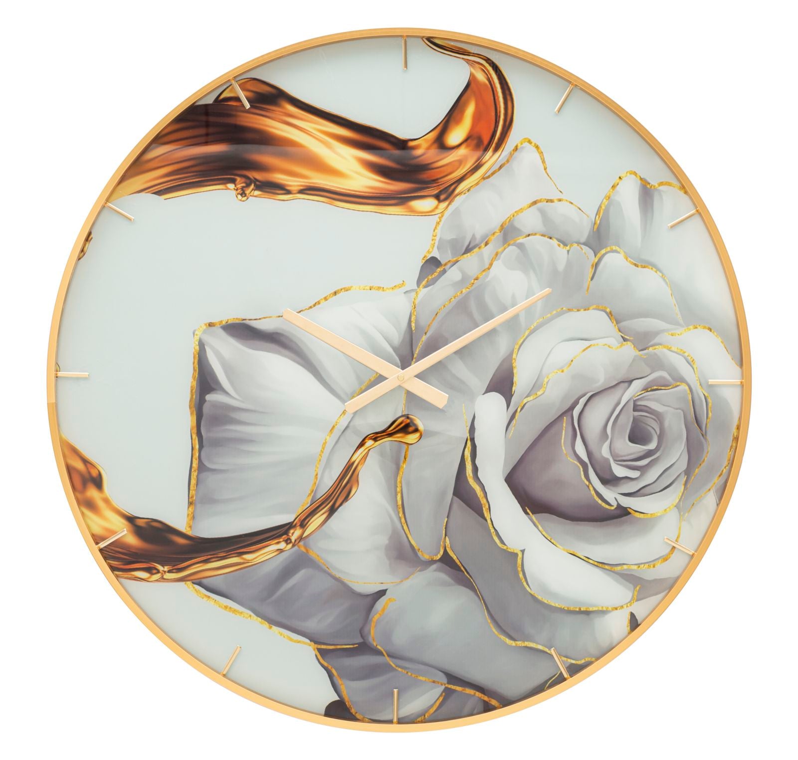 Relógio de Parede Redondo – Multicolor – vidro, MDF, metal