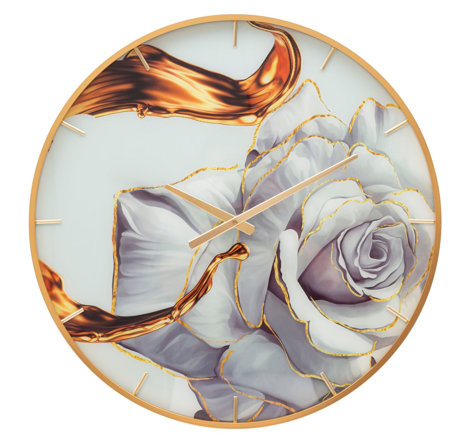 Relógio de Parede Redondo – Multicolor – vidro, MDF e metal