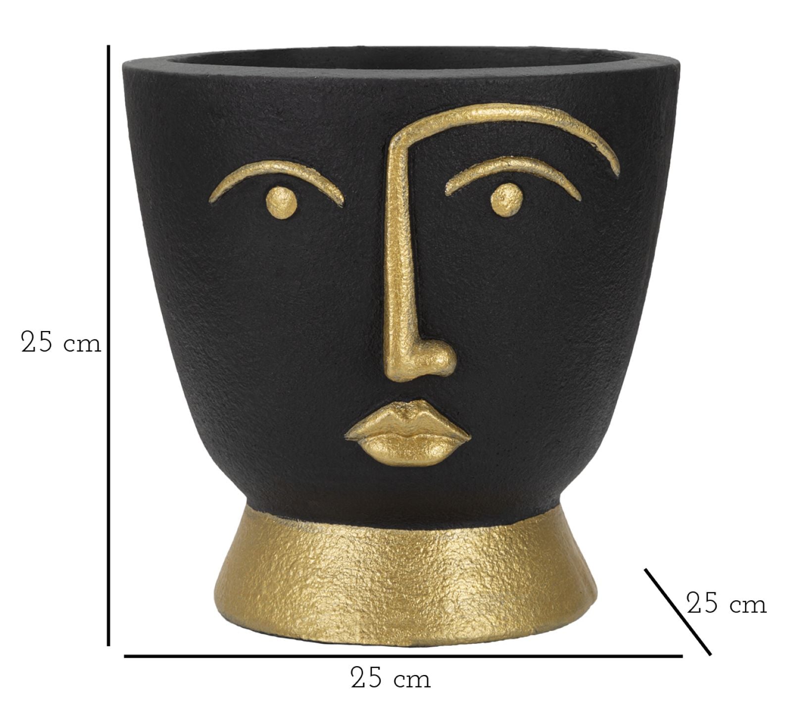 Vaso GLAM – Preto e Dourado