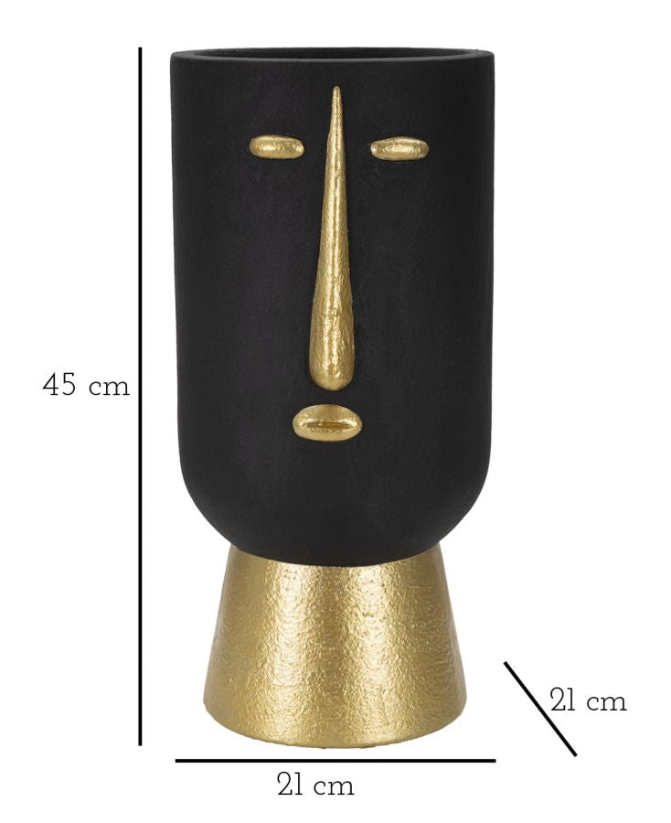 Vaso GLAM – Preto e Dourado