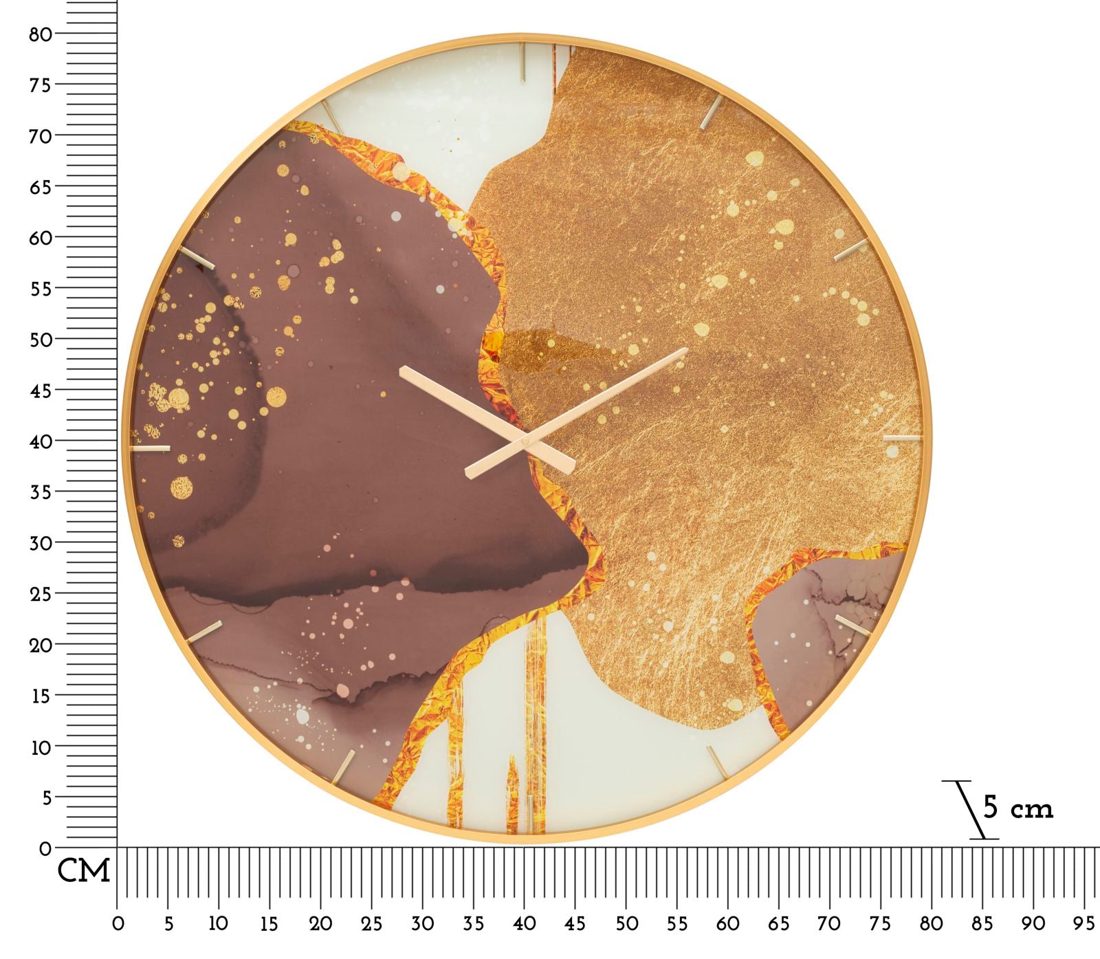 Relógio de Parede Redondo – Multicolor – vidro, MDF e metal