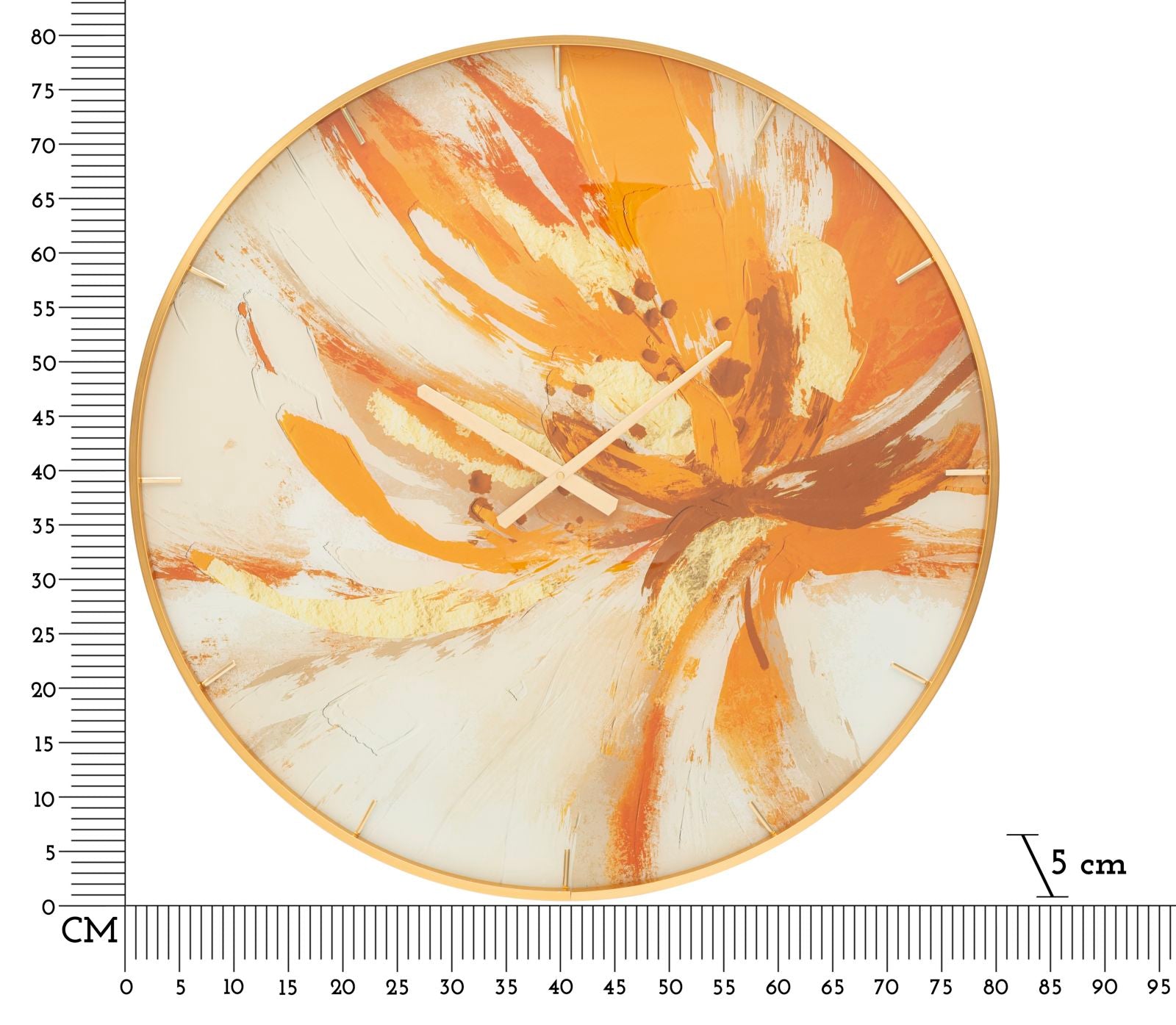 Relógio de Parede Redondo – Multicolor – vidro, MDF e metal