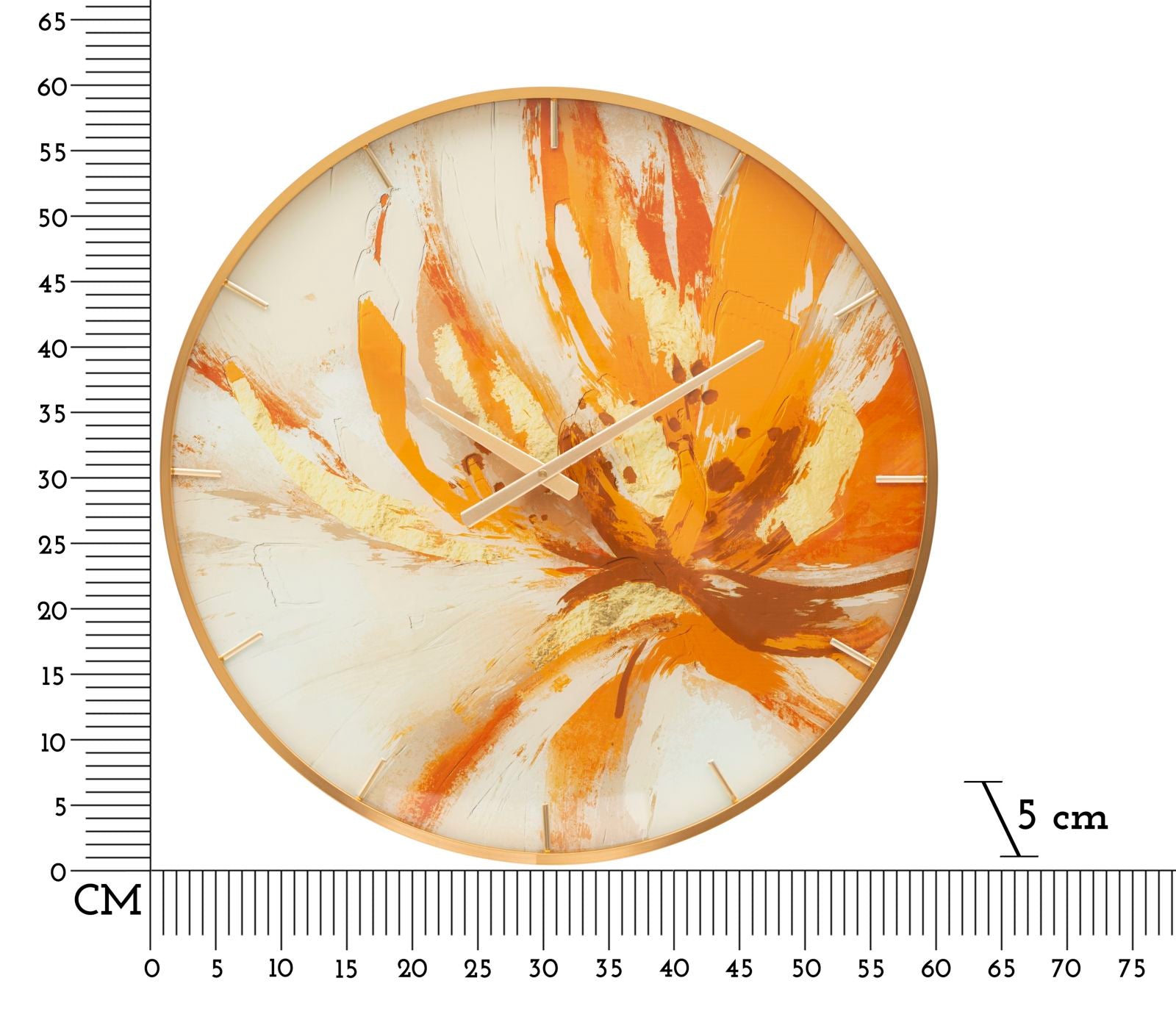 Relógio de Parede Redondo – Multicolor – Vidro, MDF e Metal