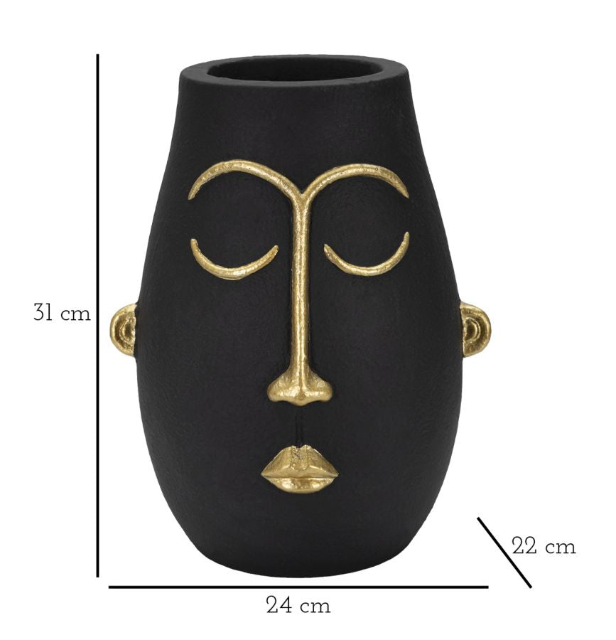 Vaso GLAM – Preto e Dourado