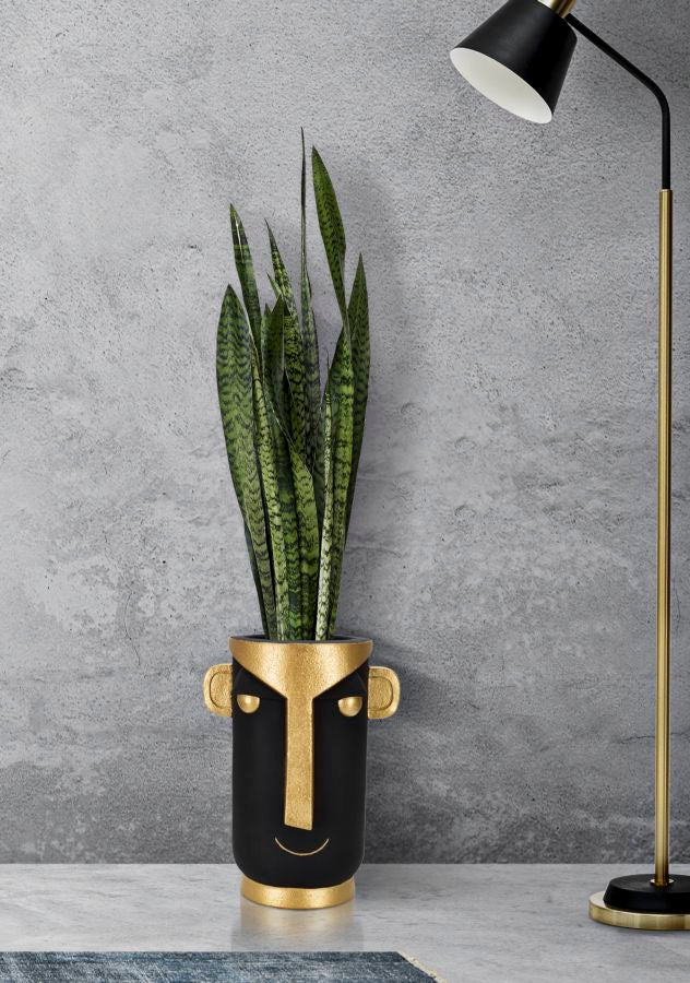 Vaso GLAM – Preto e Dourado