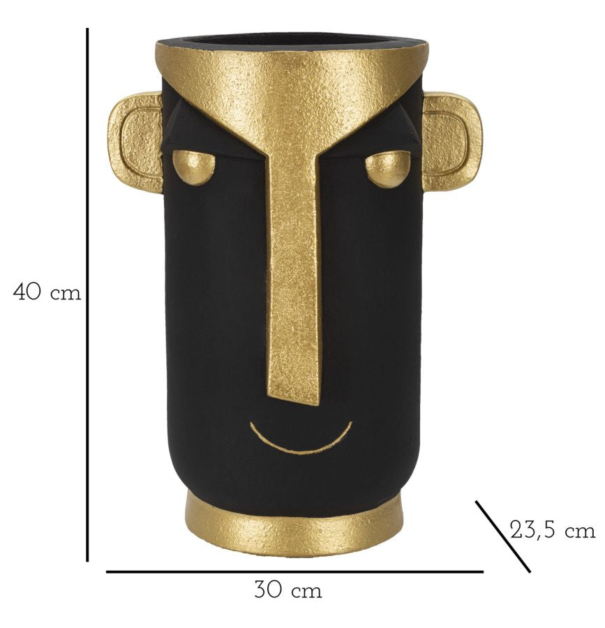 Vaso GLAM – Preto e Dourado