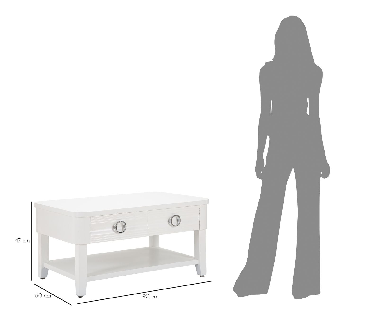 Mesa de Centro Retangular GLAM – Branco