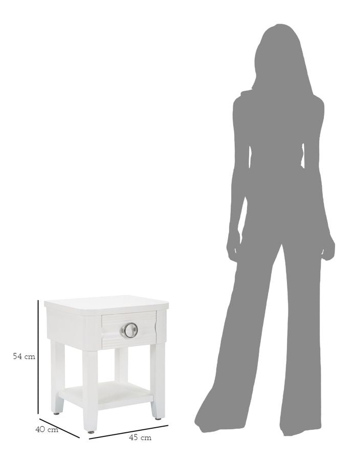 Mesa de Cabeceira GLAM – Branco