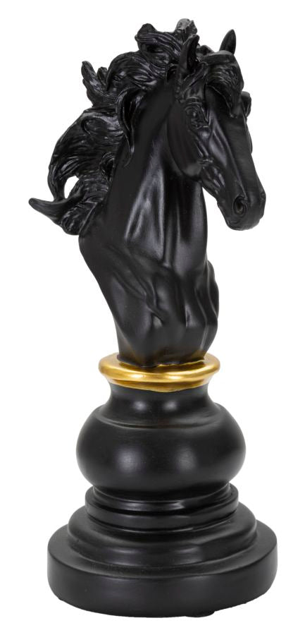 Cavalo de Xadrez GLAM – Preto e Dourado