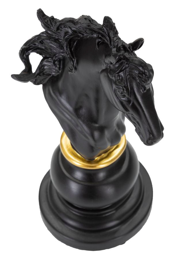 Cavalo de Xadrez GLAM – Preto e Dourado