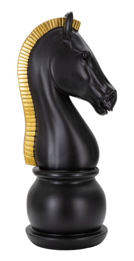 Cavalo de xadrez GLAM – preto e dourado