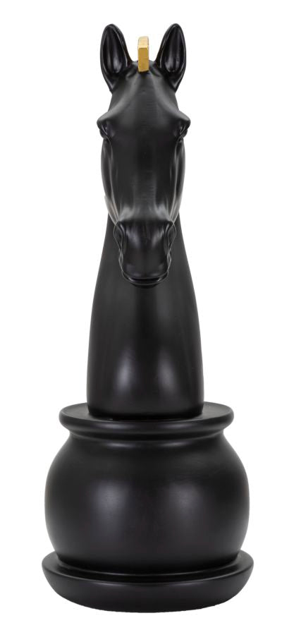 Cavalo de xadrez GLAM – preto e dourado