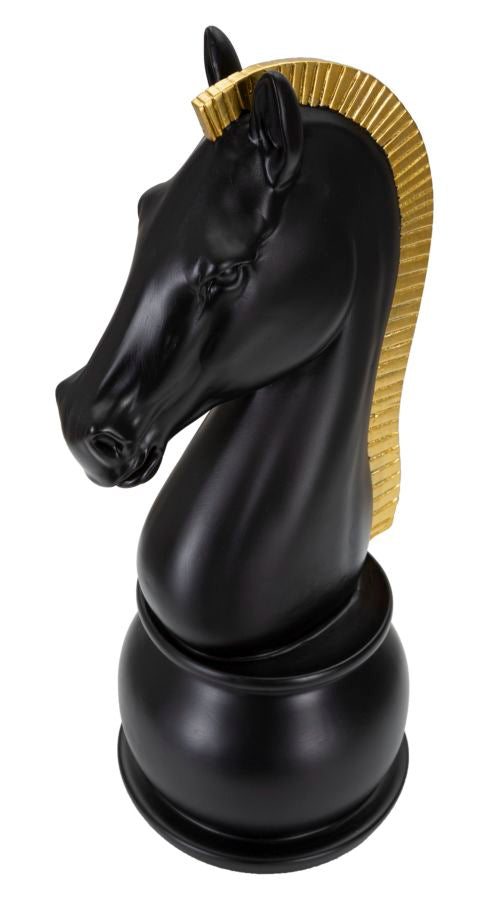 Cavalo de xadrez GLAM – preto e dourado