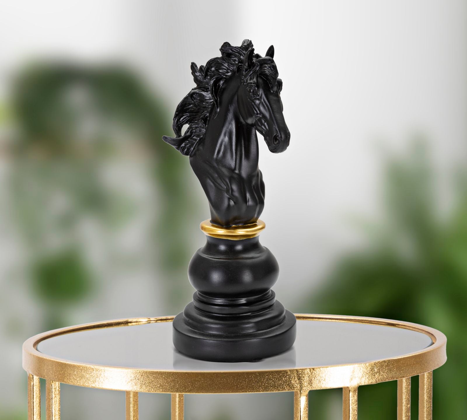 Cavalo de Xadrez GLAM – Preto e Dourado