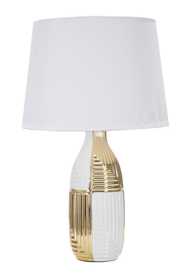 Candeeiro de Mesa GLAM – Branco e Dourado