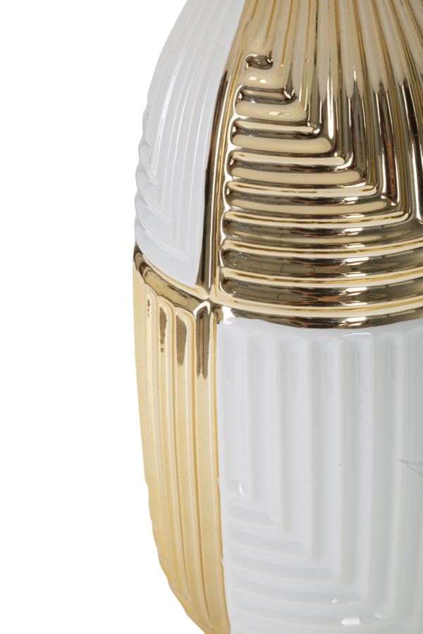 Candeeiro de Mesa GLAM – Branco e Dourado