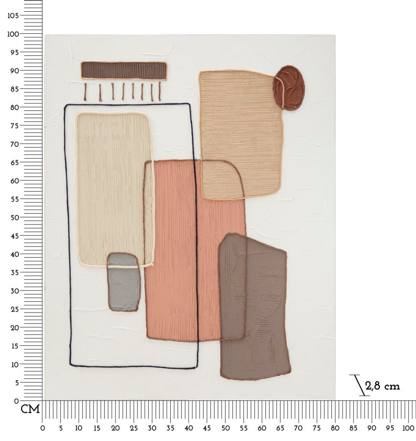 Pintura em Tela – Multicolor – Moldura de madeira de pinho