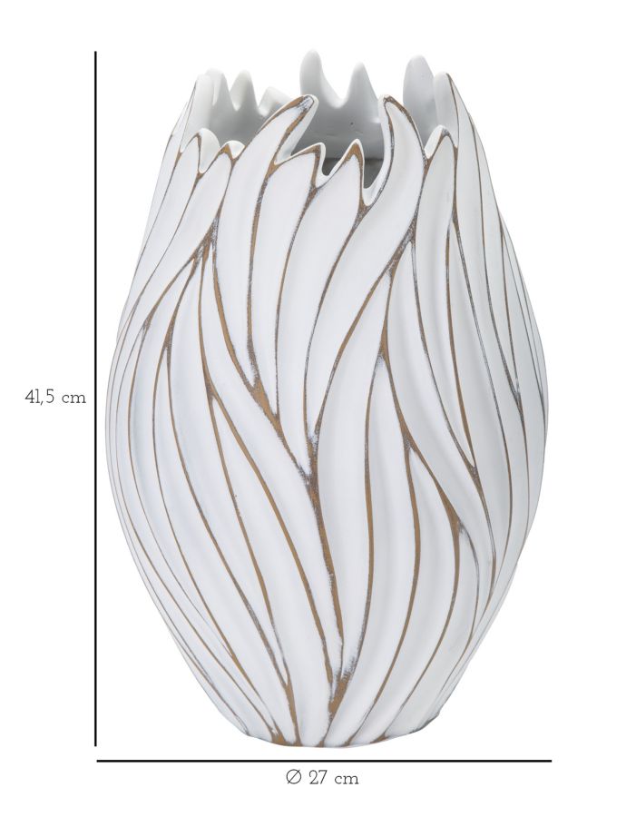 Vaso Oval BOHO CHICH – Branco Wash