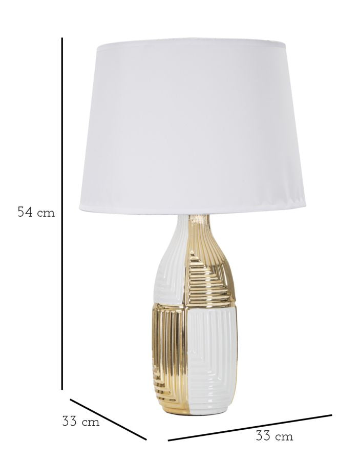 Candeeiro de Mesa GLAM – Branco e Dourado