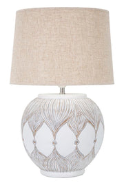 Candeeiro de Mesa BOHO CHICH – Branco Lavado e Castanho
