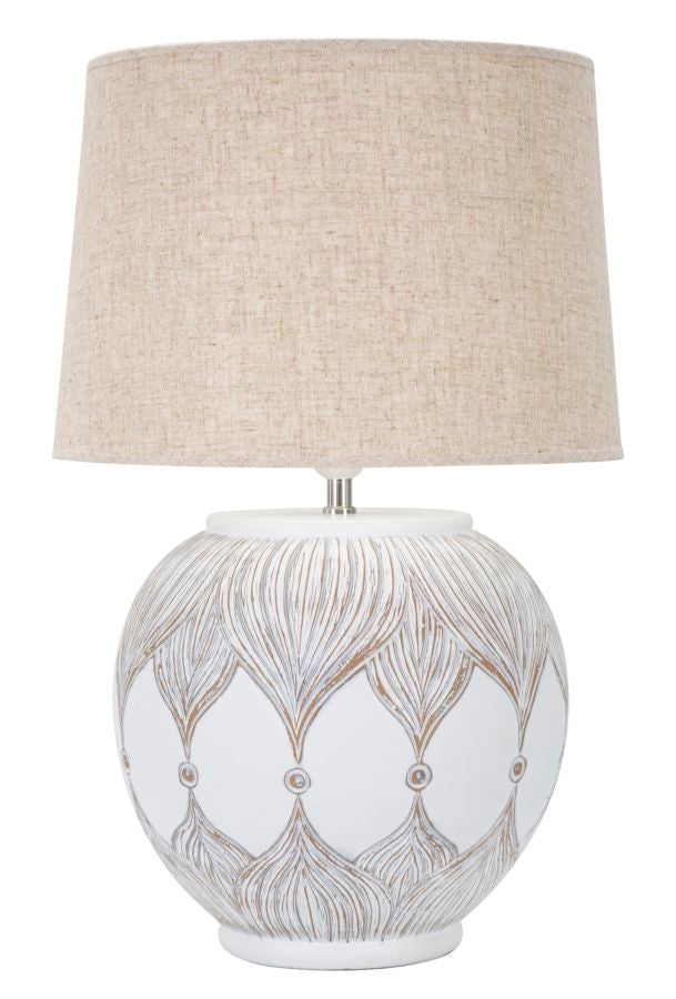 Candeeiro de Mesa BOHO CHICH – Branco Lavado e Castanho